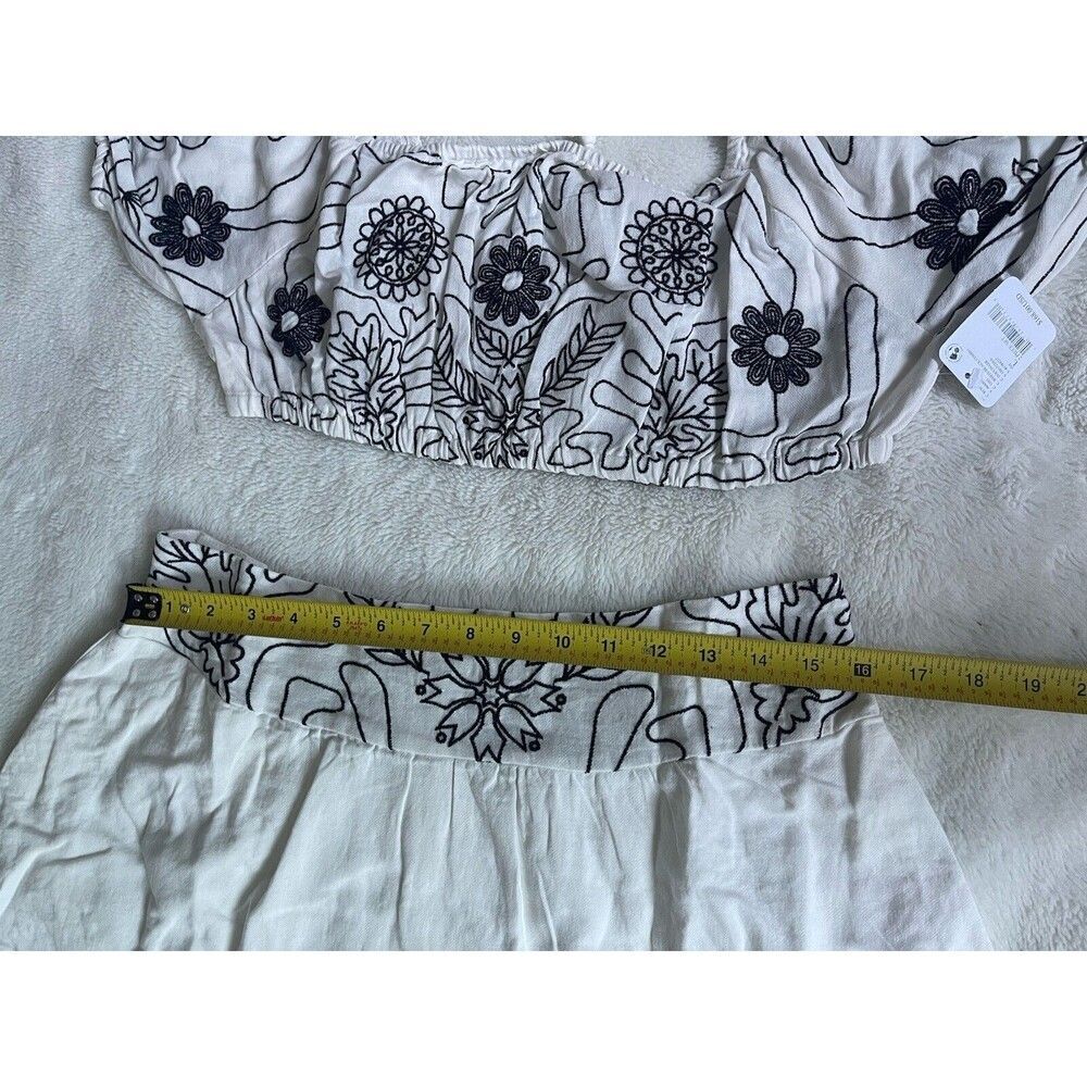 Free People Lotus Set In White Black Combo Size L Msrp $168 NWT - Picture 4 of 8